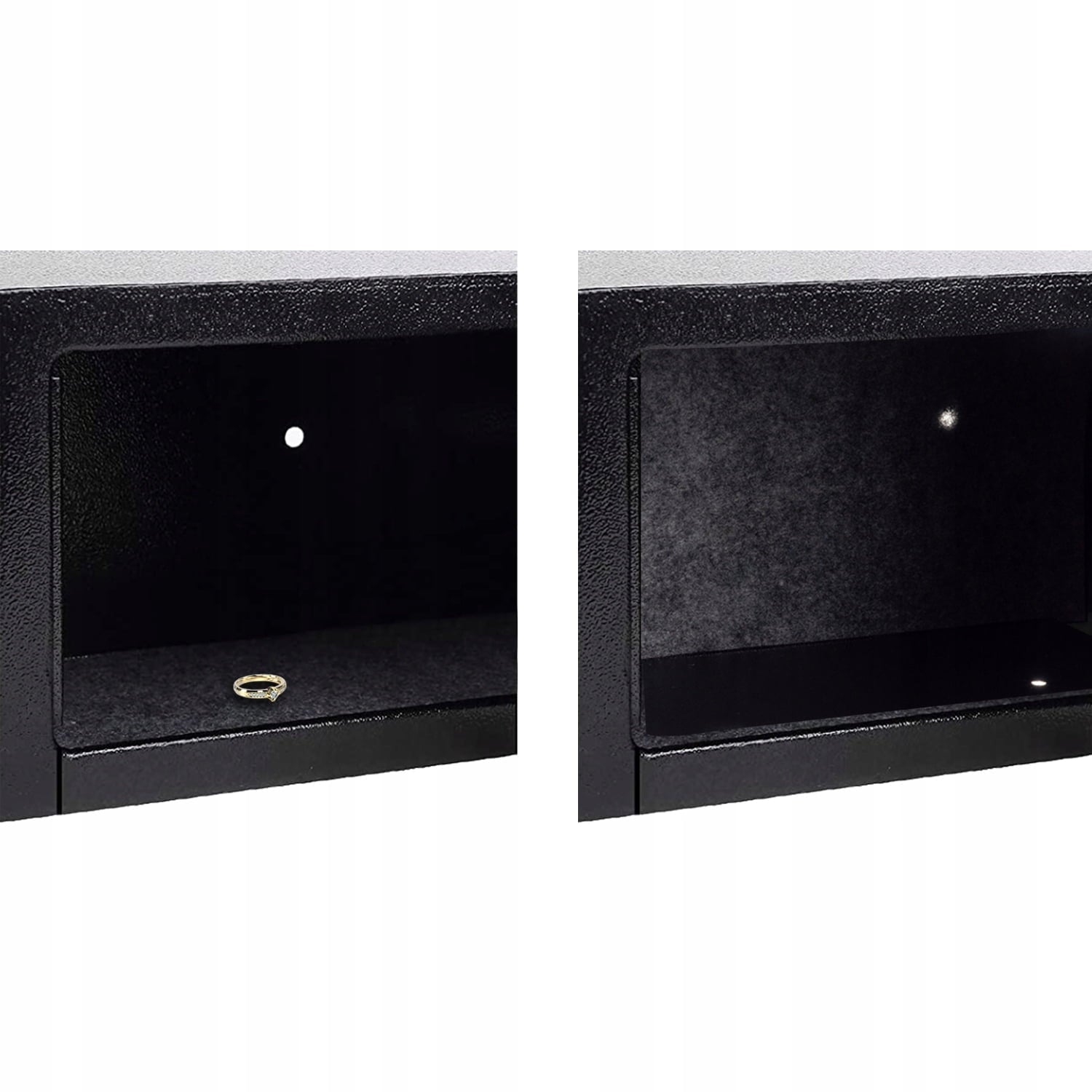 Seif metalic din otel cu inchidere electronica si cheie, 23 x 17 x 17 cm