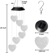 Lampa solara suspendata in forma de inimioare RGB IP65 Rezistenta Apa Decor Exterior - detaliu produs