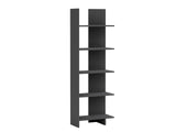 Raft Biblioteca Asimetric 5 Polite MDF Negru Decorativ Perete - detaliu produs