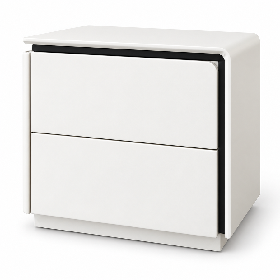 Noptiera mint green cu 2 Sertare, MDF, 50x40x48cm cu design curbat