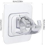 Set 10 Suporturi pentru Tija de Perdea Longziming Plastic Transparent Autoadeziv - detaliu produs