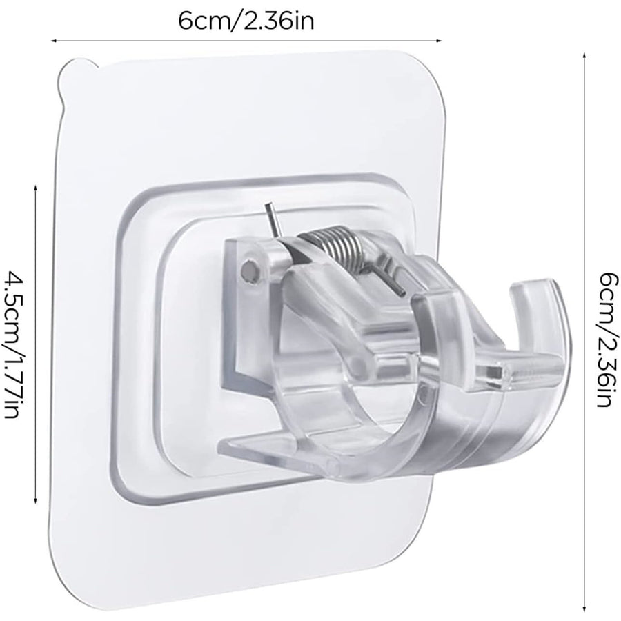 Set 10 Suporturi pentru Tija de Perdea Longziming Plastic Transparent Autoadeziv - detaliu produs