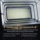 Proiector LED Solar 100W Control Telecomanda Senzor Crepuscular Exterior - detaliu produs