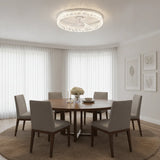 Lustra LED cu Ventilator Alba Rotunda Minimalist Design Modern - detaliu produs