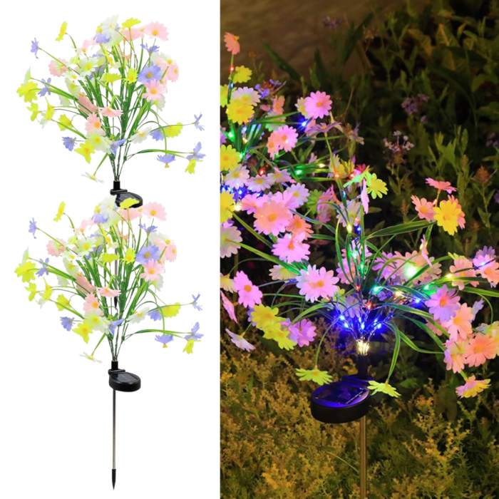 Set 2 Lampi Solare Buchet Margarete Decorative M374-4 70cm Lumina Colorata IP66 - detaliu produs