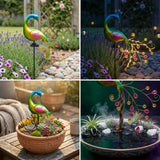Lampa Solara Decorativa Paun LED 3D Iluminare Gradina Exterior Impermeabila - detaliu produs