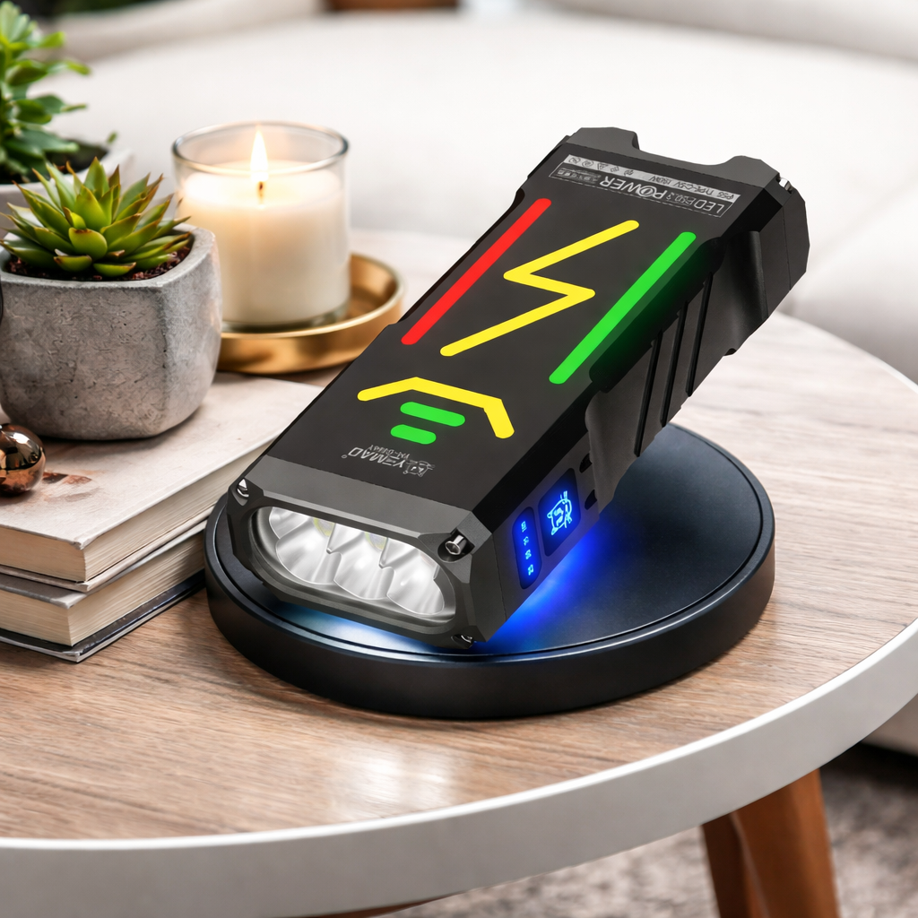 Lanterna Profesionala YM-G666, 6 LED uri P90, reincarcabila USB, din Aluminiu, Multifunctionala, Neagra