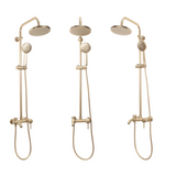 Coloana Dus Premium Gold Brush Efect Ploaie 3 Functii Baterie Monocomanda Perete - detaliu produs