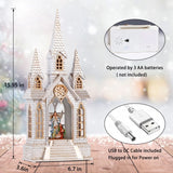 Decoratiune de Craciun Felinar Led Biserica Nasterea Domnului Muzical XL 41cm - detaliu produs
