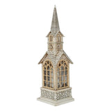 Decorațiune Muzicală de Crăciun tip Biserică cu Înger Iluminat, Lumini și Efect Strălucitor, 40 cm - detaliu produs