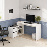 RESIGILAT - Birou modern 139x51x75 cm, cu corp de depozitare 92x40x53 cm, pentru birou, office sau home office