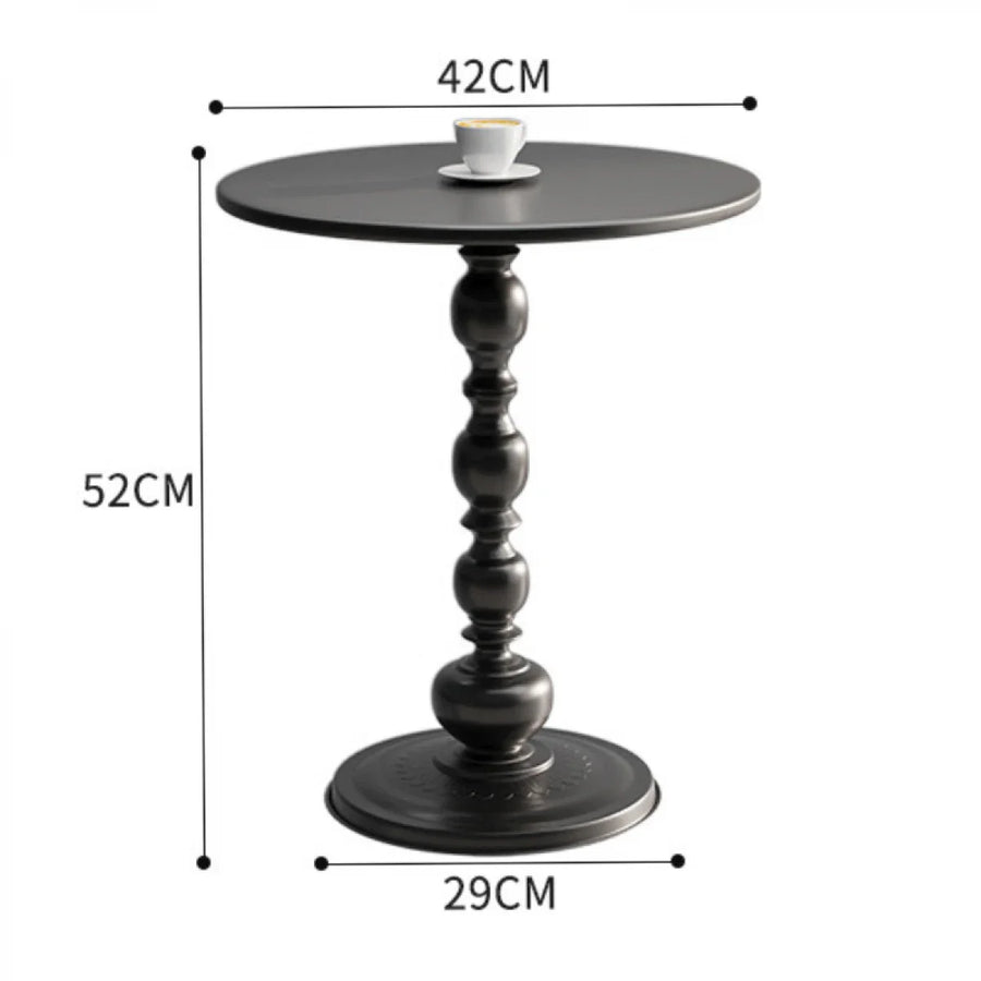 Masuta de cafea retro, fier, pentru living, dormitor sau balcon 52 x 38 cm, negru