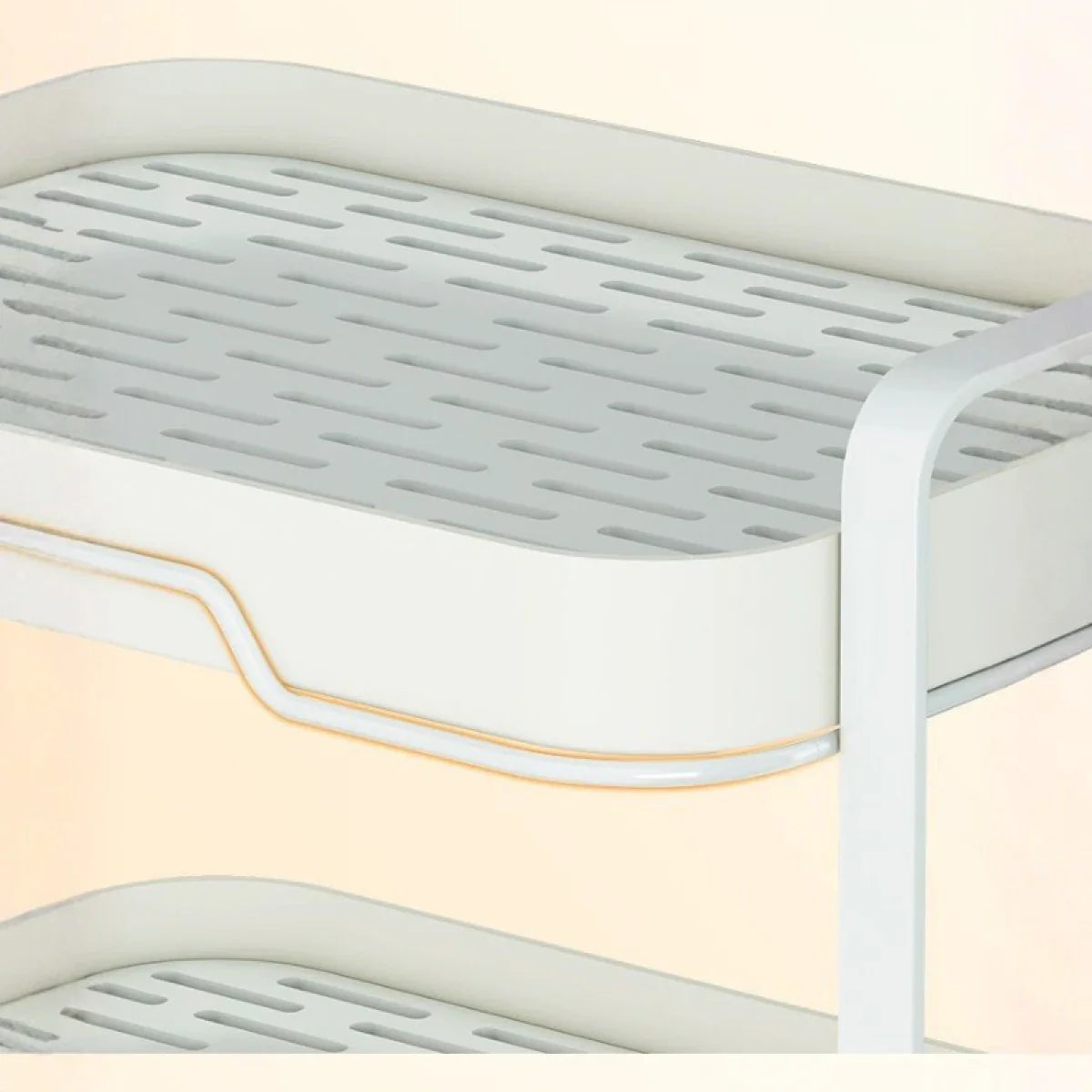 Suport cu 2 nivele pentru scurgerea paharelor, cadru metalic, 36.5 x 25.5 x 29 cm, alb