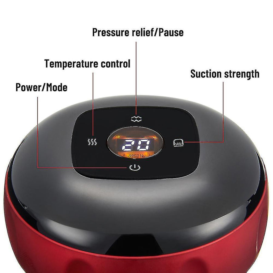 Aparat Masaj Vacuum Electric, cu afisaj electronic, imbunatateste circulatia sanguina, 12 niveluri Lumina Rosie si Presiune Negativa