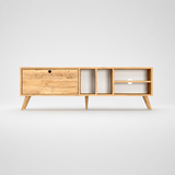 Comoda TV moderna cu rafturi, PAL E1 18 mm, 140 x 29,5 x 45 cm - imagine principala