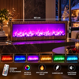 Șemineu Electric Decorativ LED cu Telecomandă, Multicolor – 60 × 21 × 10 cm - imagine principala