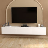 Comoda TV Marvel 180 cm, mobilier living, suport televizor mare pana la 75 inch, 2 usi rabatabile cu inchidere lina soft-close, PAL melaminat 18 mm clasa E1, pentru soundbar si consola jocuri, stil modern scandinav Alb - detaliu 2