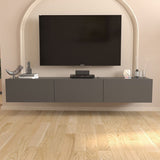 Comoda TV Marvel 180 cm, mobilier living, suport televizor mare pana la 75 inch, 2 usi rabatabile cu inchidere lina soft-close, PAL melaminat 18 mm clasa E1, pentru soundbar si consola jocuri, stil modern scandinav Antracit - detaliu 2