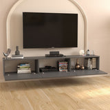 Comoda TV Marvel 180 cm, mobilier living, suport televizor mare pana la 75 inch, 2 usi rabatabile cu inchidere lina soft-close, PAL melaminat 18 mm clasa E1, pentru soundbar si consola jocuri, stil modern scandinav Antracit - detaliu 3
