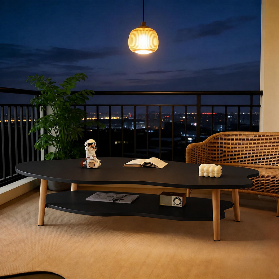Masa de Cafea in Forma de Nor Cloud Table 2 Nivele 100cm Alb Design Modern - detaliu produs