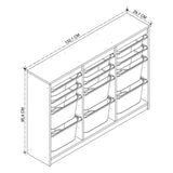 Dulap Lara multifunctional cu 12 cosuri textile, organizator cu cadru metalic anti-rugina, capacitate maxima pentru dressing rufarie sau camera copii, cosuri detasabile, asamblare 30 minute, stil modern Stejar safir - detaliu 6