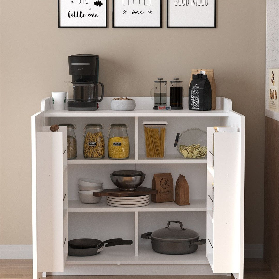 Dulap multfunctional cu roti si rafturi pe usa, 97,8 x 44,1 x 91,5 cm