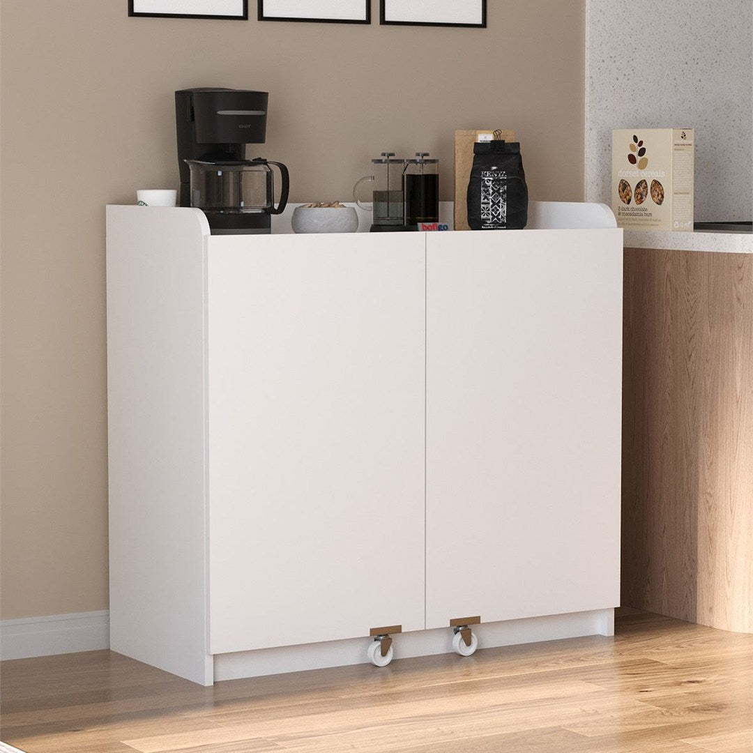 Dulap multfunctional cu roti si rafturi pe usa, 97,8 x 44,1 x 91,5 cm