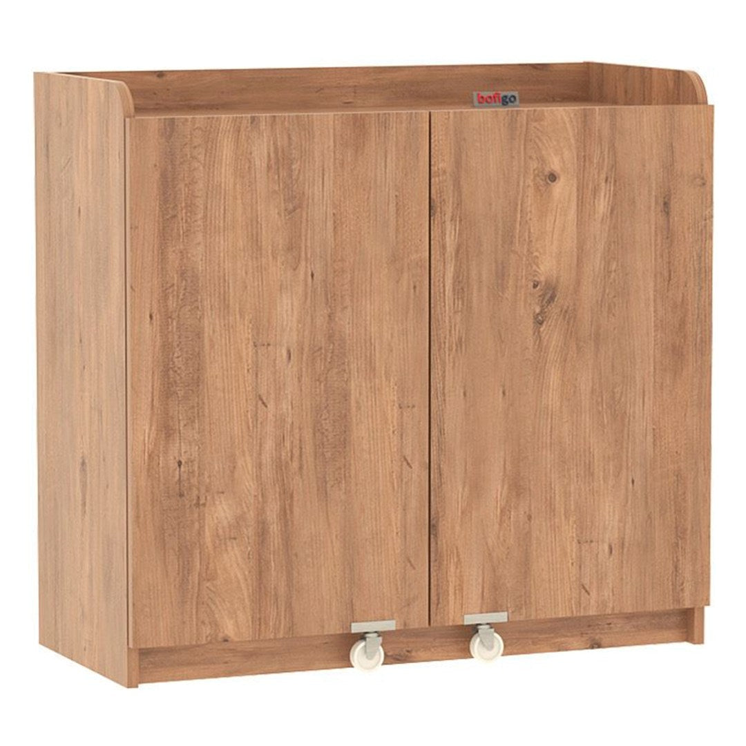 Dulap multfunctional cu roti si rafturi pe usa, 97,8 x 44,1 x 91,5 cm