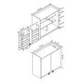 Dulap Gokce camara multifunctional 80 x 180 cm, dulap bucatarie sau depozitare inalt, rafturi reglabile pe inaltime, usi cu inchidere silentioasa soft-close, PAL melaminat 18 mm rezistent la umiditate, stil modern Pin natur - detaliu 7