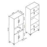 Dulap Ece pentru cuptor microunde, suport microunde cu raft superior si usa 60 x 90 cm, dulap bucatarie compact, PAL melaminat 18 mm clasa E1, ideal pentru bucatarii mici, stil modern minimalist scandinav Antracit - detaliu 6