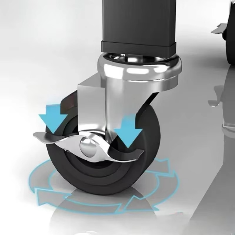 Raft depozitare metalic, pliabil, pe roti, 4 polite, 71.5 x 39 x 124 cm