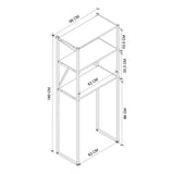 Organizator baie metalic multifunctional, raft baie cu 4-5 polite deschise 40 x 100 cm, cadru anti-rugina pentru bucatarie sau balcon, montaj rapid cu suruburi incluse, suporta obiecte grele, stil industrial modern Pin natur - detaliu 8