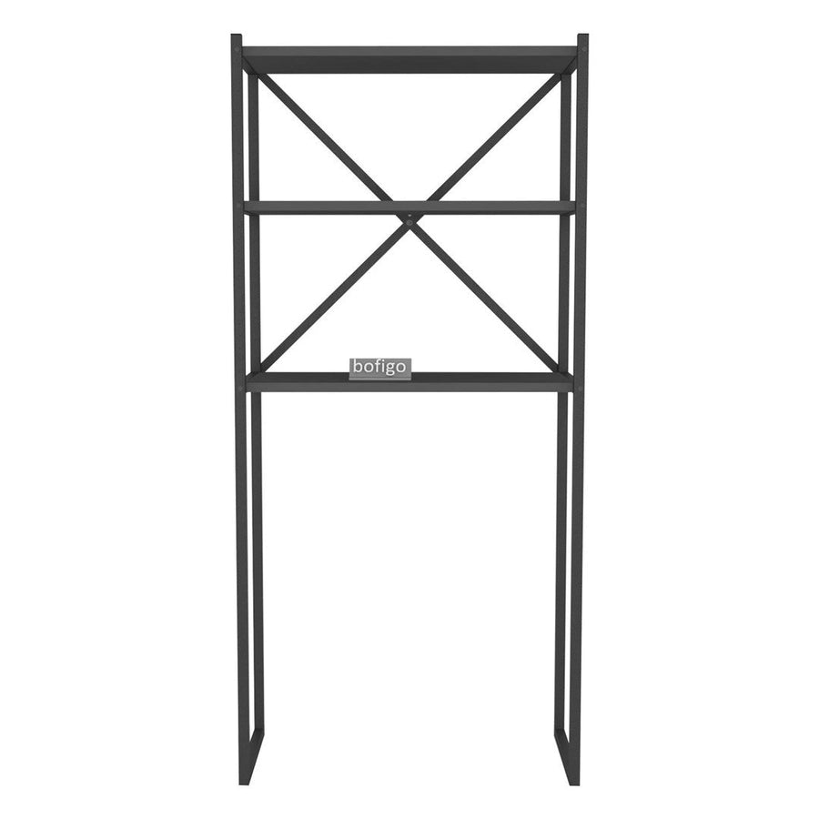 Organizator baie metalic multifunctional, raft baie cu 4-5 polite deschise 40 x 100 cm, cadru anti-rugina pentru bucatarie sau balcon, montaj rapid cu suruburi incluse, suporta obiecte grele, stil industrial modern Antracit - detaliu 5