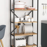 Organizator bucatarie cu 5 rafturi metalice, raft bucatarie 50 x 150 cm pentru oale tocatoare condimente sau microunde, cadru metalic vopsit anti-coroziune, stabilitate maxima, stil industrial modern Alb - detaliu 6
