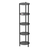Suport flori si vase Lale cu 5 nivele, etajera decorativa pentru plante carti sau obiecte, cadru metalic + PAL melaminat 18 mm 40 x 160 cm, potrivita living balcon sau birou, stil modern scandinav Antracit - detaliu 5