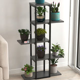 Suport flori Papatya multifunctional, etajera decorativa pentru ghivece si obiecte 40 x 120 cm, cadru metalic negru + rafturi PAL melaminat 18 mm, ideal pentru living balcon sau birou, stil industrial modern Pin natur - detaliu 8