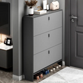 Pantofar modern cu 3 Uși – Crem/Gri, 50/60 x 17 x 100 cm