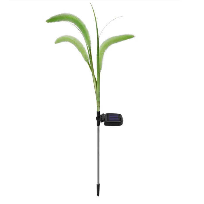Set 2 Lampi Solare Decorative Iarba Ornamentala Verde 80cm Lumina Calda IP66 - detaliu produs