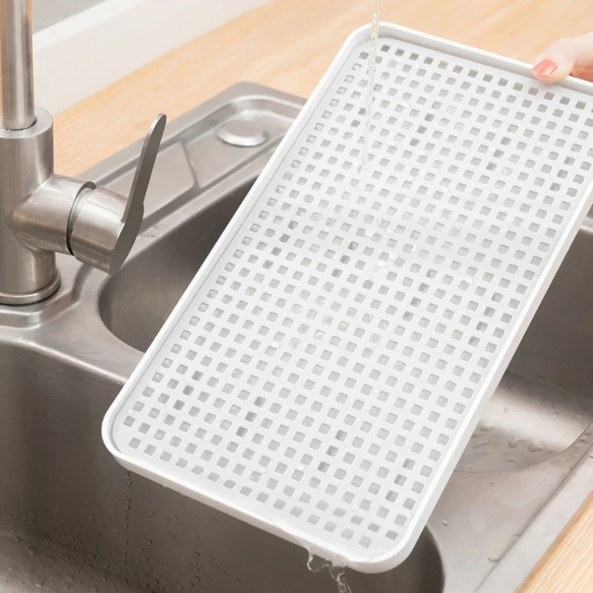 Tava multifunctionala cu sistem de scurgere pentru bucatarie si baie, 38 x 22.4 x 2.3 cm