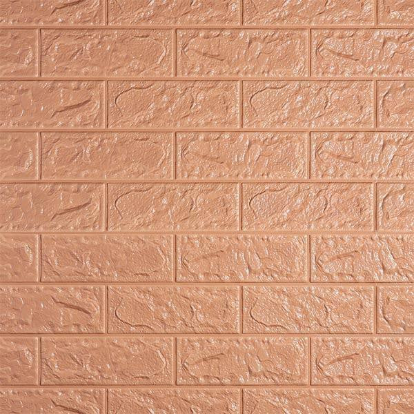 Tapet 3D caramizi maro, auto-adeziv pentru interior, 70 x 77 cm