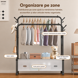 Cuier Perete Organizator Haine Accesorii Metal Negru Modern - detaliu produs