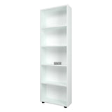 Biblioteca decorativa cu 5 rafturi din PAL, etajera carti 60 x 160 cm, structura integrala PAL melaminat 18 mm clasa E1, montaj rapid cu suruburi pre-gaurite, pentru birou living sau dormitor, stil clasic modern Alb - detaliu 6