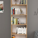 Biblioteca decorativa cu 5 rafturi din PAL, etajera carti 60 x 160 cm, structura integrala PAL melaminat 18 mm clasa E1, montaj rapid cu suruburi pre-gaurite, pentru birou living sau dormitor, stil clasic modern Pin natur - detaliu 3