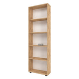 Biblioteca decorativa cu 5 rafturi din PAL, etajera carti 60 x 160 cm, structura integrala PAL melaminat 18 mm clasa E1, montaj rapid cu suruburi pre-gaurite, pentru birou living sau dormitor, stil clasic modern Pin natur - detaliu 6