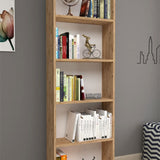 Biblioteca decorativa cu 5 rafturi din PAL, etajera carti 60 x 160 cm, structura integrala PAL melaminat 18 mm clasa E1, montaj rapid cu suruburi pre-gaurite, pentru birou living sau dormitor, stil clasic modern Antracit - detaliu 8