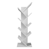 Biblioteca Copac cu rafturi decorative, etajera living 60 x 170 cm in forma de copac, cadru metalic negru + polite PAL melaminat 18 mm, element decorativ remarcabil pentru living sau birou, stil industrial modern Alb - detaliu 6