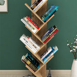 Biblioteca Copac cu rafturi decorative, etajera living 60 x 170 cm in forma de copac, cadru metalic negru + polite PAL melaminat 18 mm, element decorativ remarcabil pentru living sau birou, stil industrial modern Alb - detaliu 8