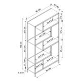 Biblioteca Larissa clasica cu rafturi multiple, etajera carti 80 x 175 cm, PAL melaminat 18 mm clasa E1, design discret se integreaza in orice camera, feronerie pre-instalata, stil modern scandinav minimalist Pin natur - detaliu 6