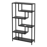 Biblioteca Larissa clasica cu rafturi multiple, etajera carti 80 x 175 cm, PAL melaminat 18 mm clasa E1, design discret se integreaza in orice camera, feronerie pre-instalata, stil modern scandinav minimalist Antracit - detaliu 5