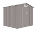 Casuta / magazie de gradina premium metalica, MESTERINO Archer-B Gri cald, dimensiuni 213x195x195 cm cu baza metalica